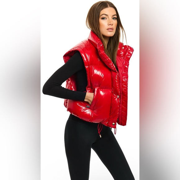 Daisy Shiny Red Puffer Vest - Picture 7 of 15